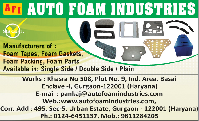 Foam Tapes, Foam Gaskets, Foam Packings, Foam Parts