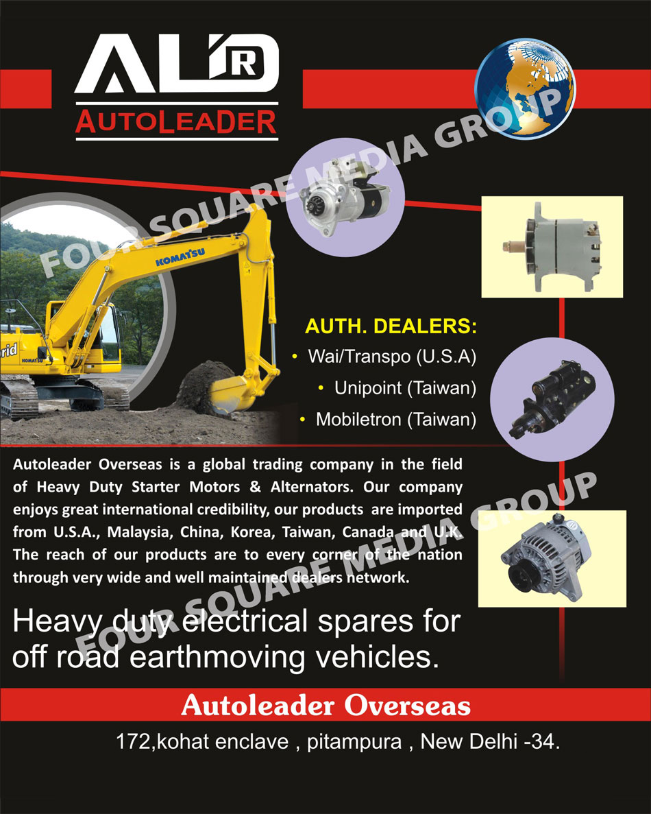 Off Road Earthmoving Vehicles, Automotive Heavy Duty Starter Motors, Automotive Alternators,Heavy Duty  Electrical Spare Parts