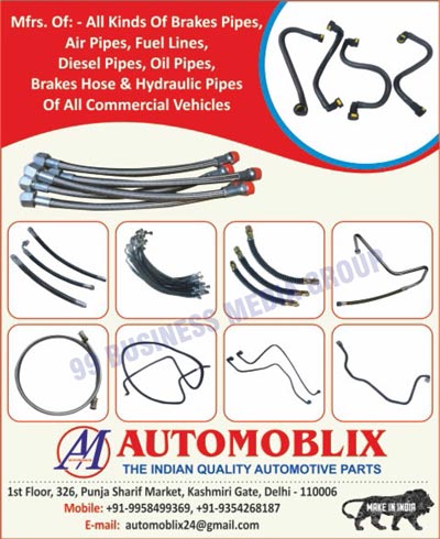 Commercial Vehicle Brake Pipes, Commercial Vehicle Air Pipes, Commercial Vehicle Fuel Lines, Commercial Vehicle Diesel Pipes, Commercial Vehicle Oil Pipes, Commercial Vehicle Brake Hoses, Commercial Vehicle Hydraulic Pipes