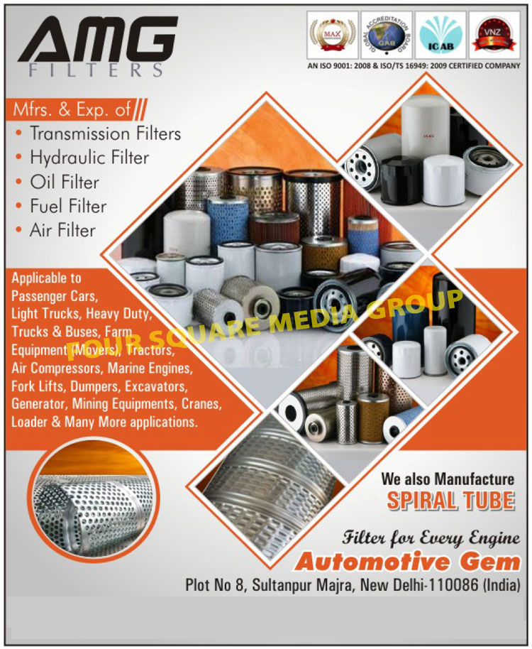 Transmission Filters, Hydraulic Filters, Oil Filters, Fuel Filters, Air Filters, Spiral Tubes, Automotive Filters