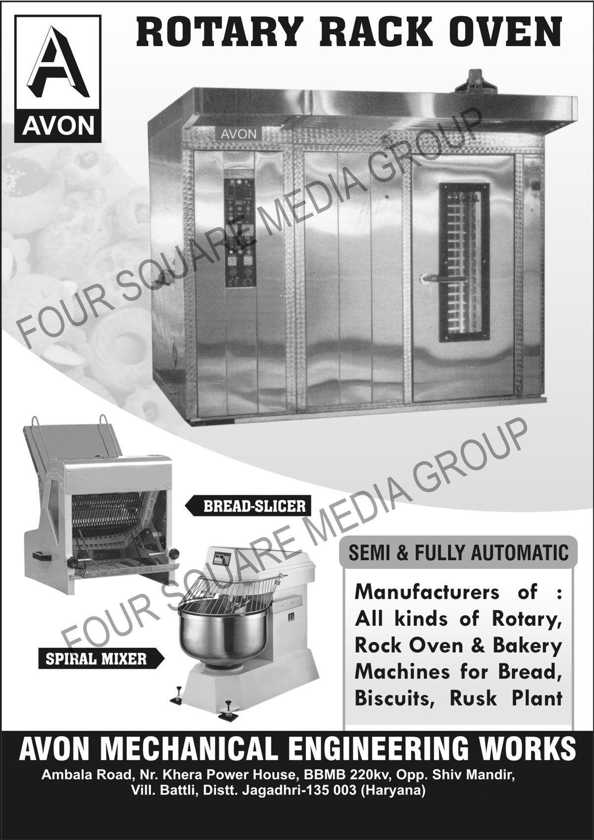 Semi Automatic Rotary Rack Ovens, Fully Automatic Rotary Rack Ovens, Rusk Plant Machines, Biscuit Plant Machines, Bread plant Machines, Bread Slicer, Spiral Mixer ,Rotary Rock Oven, Bakery Machine, Bread Biscuits, Rusk Plant