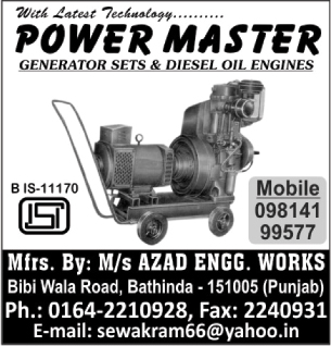 Diesel Oil Engines, Generator Sets