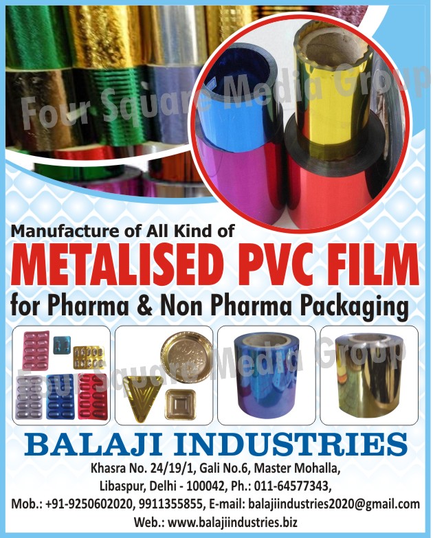 Metallised PVC Films, Metalized PVC Films