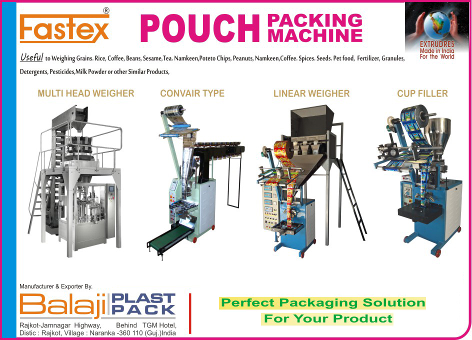 Pouch Packing Machines, Three Side Sealing Machines, Zipper Side Sealing Machines, Center Side Sealing Machines, Stendy Side Sealing Machines, Stendy Side Sealing Machines, Multi Head Weigher Collar Type Machines, Conveyor Basket Type FFS Machines, Linear Weigher FFS Machines, Linear Weigher Machines, Cup Filler Machines, Auger Filler Machines, Linear Weigher Filling Machines, Conveyor Type FFS Machines, Multi Head Weigher Packing Machines, Bucket Elevator Type Packing Machines, Linear Weigher Packing Machines, Cup Filler Packing Machines, Liquid Packing Machines, Powder Packing Machines, Powder Filling Machines, Liquid Filling Machines, Auger Filler Filling Machines, Conveyor Basket Type Fill Sealing Machines, Linear Weigher Fill Sealing Machines, Conveyor Type Fill Sealing Machines, Conveyor Type Packing Machines