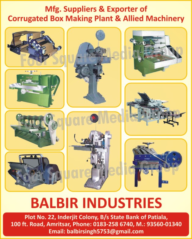 Corrugated Box Making Plants, Corrugated Box Making Machines