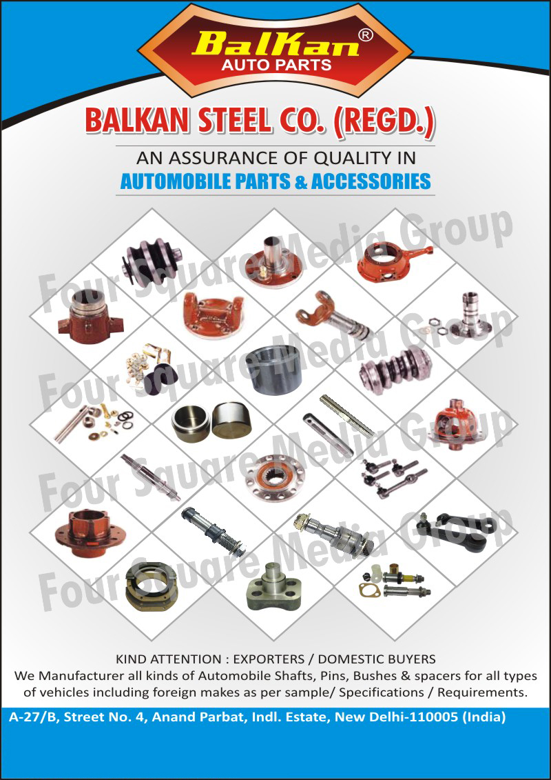 Automotive Accessories, Automotive Shafts, Automotive Pins, Automotive Bushes, Vehicle Spacers, Vehicle Bushes, Automotive Spacers, Automotive Spare Parts