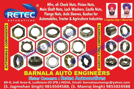 Automotive Components, Automotive Check Nuts, Automotive Pinion Nuts, Automotive Main Shaft Nuts, Automotive Lock Washers, Agriculture Industry Components, Automotive Castle Nuts, Automotive Wheel Spanners, Automotive Axle Sleeves, Automotive Bushes, Agriculture Industry Check Nuts, Agriculture Industry Pinion Nuts, Agriculture Industry Main Shaft Nuts, Agriculture Industry Lock Washers, Agriculture Industry Castle Nuts, Agriculture Industry Wheel Spanners, Agriculture Industry Axle Sleeves, Agriculture Industry Bushes, Automobile Bushes, Tractor Bushes