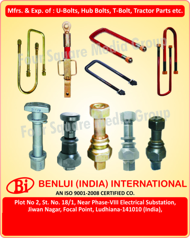 U Bolts, Hub Bolts, T Bolts, Tractor Parts