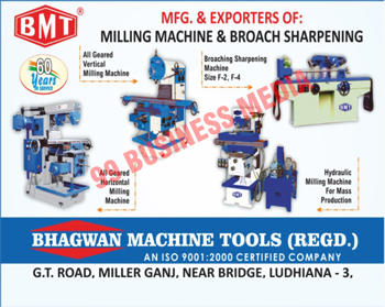 Geared Vertical Milling Machines, Broach Sharpening Machines, Geared Horizontal Milling Machines, Hydraulic Milling Machines, Milling Machines, Mass Production Hydraulic Milling Machines, Hydraulic Milling Machine Mass Productions