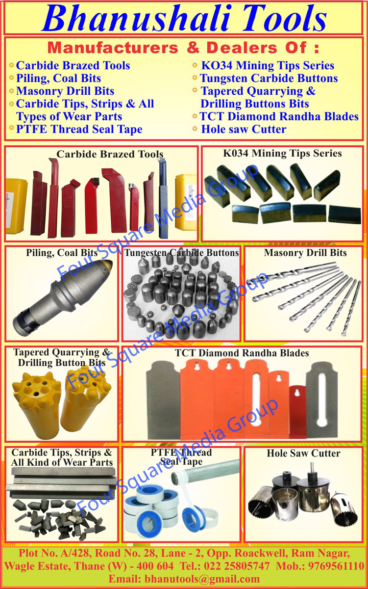 Carbide Brazed Tools, Piling bits, Coal Bits, Masonry Drill Bits, Carbide Tips, Carbide Strips, PTFE Thread Seal Tape, KO34 Mining Tips Series, Tungsten Quarrying Bits, Drilling Buttons Bits, TCT Diamond Randha Blades, Hole Saw Cutter, Wear parts, Masonry Drill Bits, Tapered Quarrying Button Bits, Tapered Drilling Button Bits