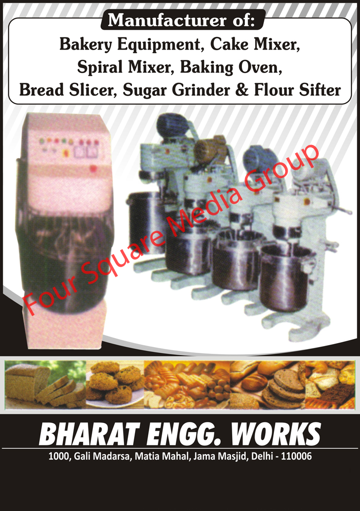 Cake Mixer, Spiral Mixer, Baking Ovens, Bread Slicer, Sugar Grinder, Flour Sifter, Bakery Equipments,Mixer, 