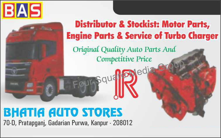 Automotive Spare Parts, Motor Parts, Engine Parts, Turbo Chargers, Rotogravure Printing Machines