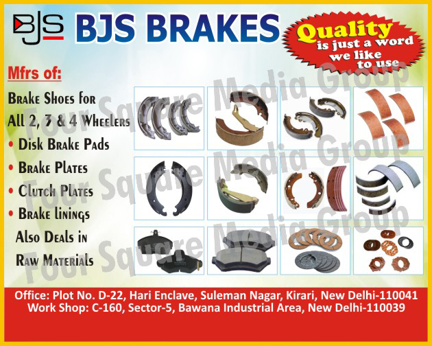 Two Wheeler Brake Shoes, Three Wheeler Brake Shoes, Four Wheeler Brake Shoes, Disk Brake Pads, Brake Plates, Clutch Plates, Brake Linings, Brake Parts Raw Material, 2 Wheeler Brake Shoes, 3 Wheeler Brake Shoes, 4 Wheeler Brake Shoes