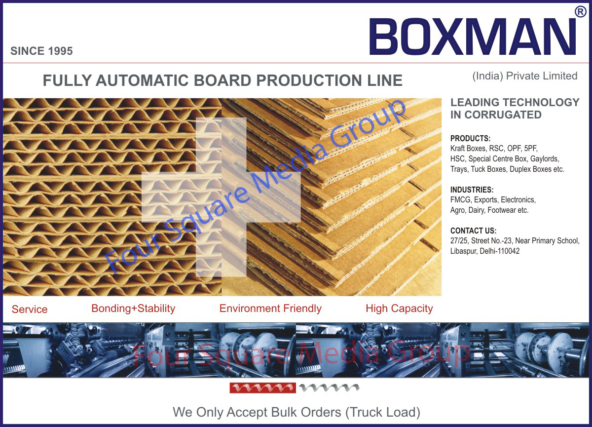 Kraft Boxes, Rsc Boxes, Corrugated Boxes, Opf Boxes, Hsc Boxes, Centre Boxes, Corrugated Trays, Tuck Boxes, Duplex Boxes