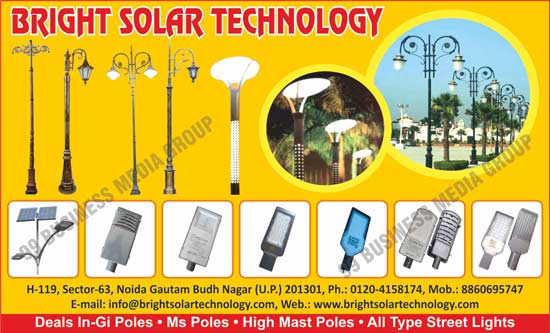 Gi Poles, MS Poles, High Mast Poles, Street Lights