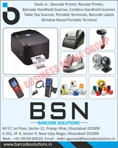 Barcode Solutions, Barcode Printers, Receipt Printers, Barcode Handheld Scanners, Cordless Handheld Scanners, Table Top Scanners, Portable Terminals, Barcode Labels, Window Based Portable Terminals