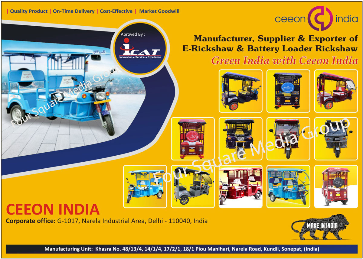 E Rickshaw, Electric Rickshaw, Battery Operated Rickshaw, Battery Loader Rickshaw