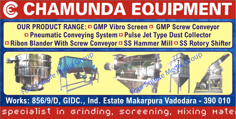 Vibro Screen, Pneumatic Conveying System, Pulse Jet Dust Collector, Screw Conveyor Ribbon Blander, SS Hammer Mill, SS Rotary Shifter, GMP Screw Conveyor