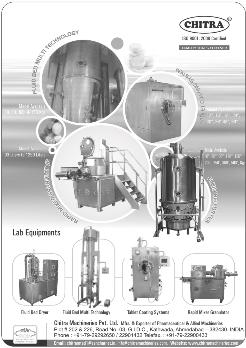 Laboratory Equipments, Fluid Bed Dryers, Fluid Bed Multi Technology, Tablet Coating Systems, Rapid Mixer Granulators