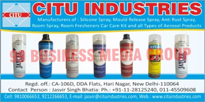 Plastic Mould Release Sprays, Room Freshers, Automotive Care Products, Car Care Products, Car Care Kits, Aerosol Products, Silicon Sprays, Anti Rust Sprays, Room Sprays