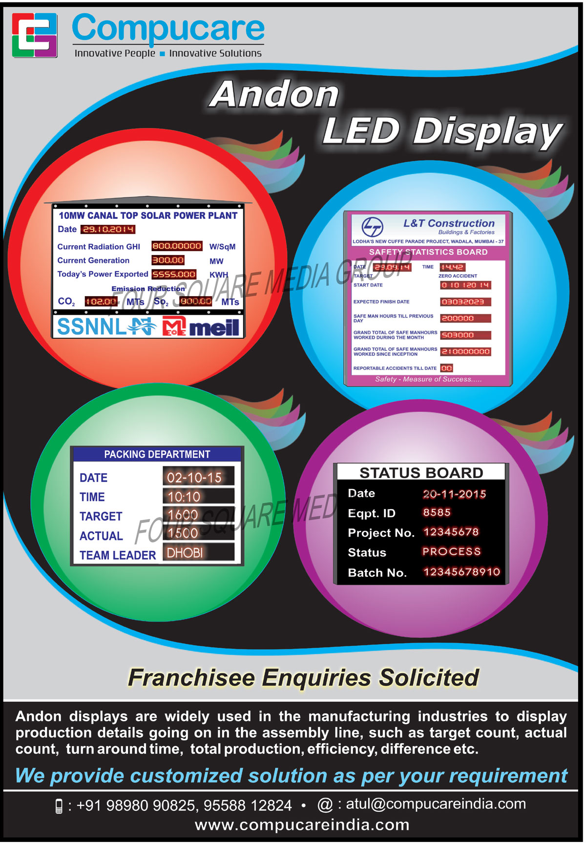 Led Display Boards, CCTV Cameras, HR Kiosks, PA Systems, Public Address Systems, Time Attendance Machines, Customized Softwares, Customised Softwares, Industrial Led Displays, Industrial Data Displays