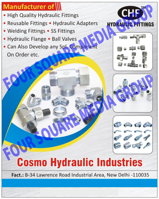 Hydraulic Fittings, Hydraulic Adapters, Reusable Fittings, Welding Fittings, SS Fittings, Stainless Steel Fittings, Hydraulic Flanges, Ball Valves