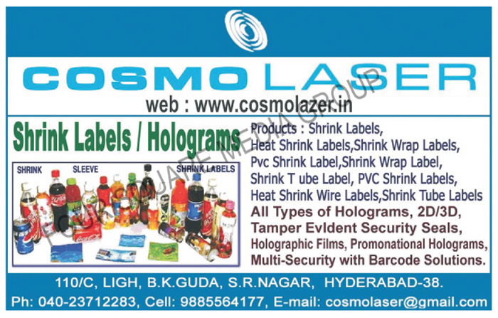 Shrink Labels, Holograms, Shrink Sleeves, Hear Shrink Labels, Shrink Wrap Labels, PVC Shrink Labels, Shrink Wrap Labels, Shrink Tube Labels, Heat Shrink Wire Labels, 2D Holograms, 3D Holograms, Tamper Evident Security Seals, Holographic Films, Promonational Holograms, Multi Security Barcode Solutions