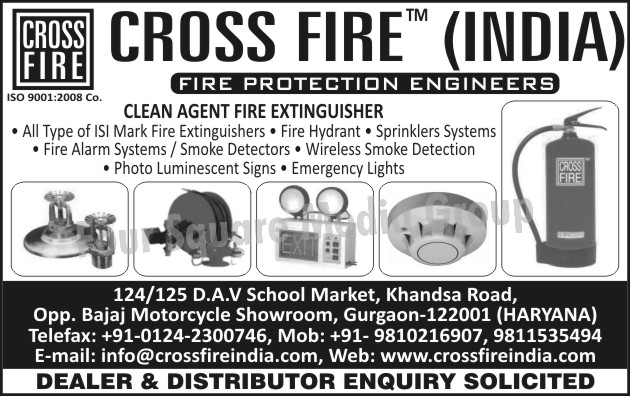 Fire Extinguishers, Fire Hydrant, Fire Sprinklers Systems, Fire Alarm Systems, Smoke Detectors, Wireless Smoke Detection, Photo Luminescent Signs, Emergency Lights,Photo Luminescent Signs, Sprinklers Systems, Fire Safety Products