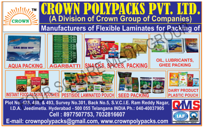 Aqua Packing Flexible Laminates, Agarbatti Packing Flexible Laminates, Snack Packing Flexible Laminates, Spice Packing Flexible Laminates, Oil Packing Flexible Laminates, Lubricant Packing Flexible Laminates, Ghee PackingFlexible Laminates, Instant Food Pouch Packing Flexible Laminates, Pesticide Laminated Pouches Packing Flexible Laminates, Seed Packing Flexible Laminates, Dairy Product Packing Flexible Laminates, Plastic Pouch Packing Flexible Laminates