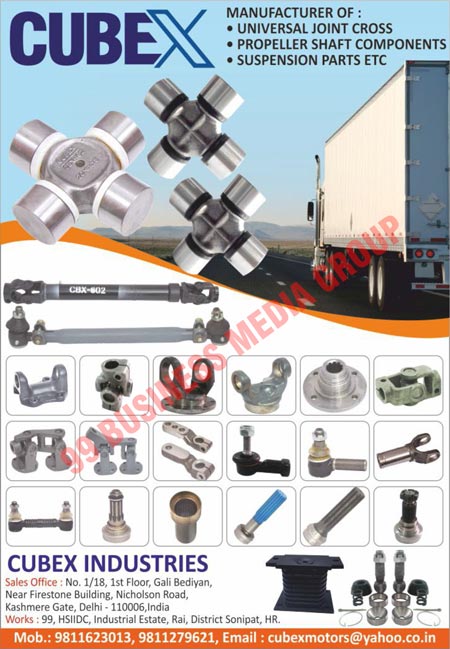 UJ Crosses, Propeller Shafts, Steering Parts, Suspension Parts, Tie Rod Ends, Universal Joint Crosses, Propeller Shaft Components