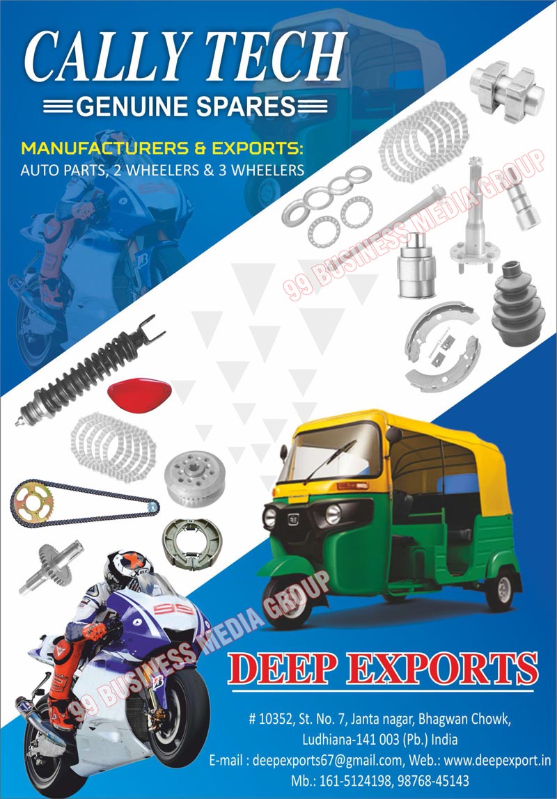 Auto Parts, Two Wheeler Auto Parts, Three Wheeler Auto Parts, Auto Spare Parts