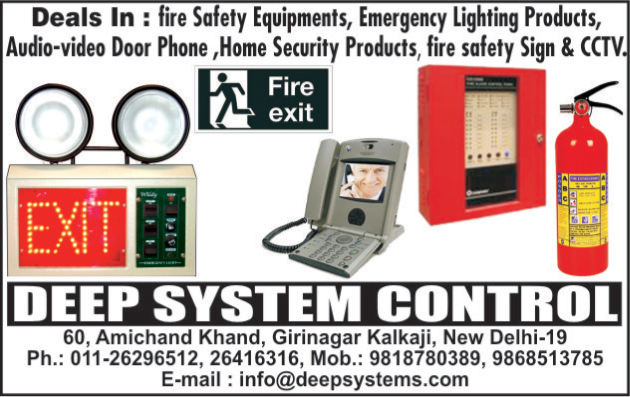 Fire Safety Equipments, Emergency Light Products, Audio Video Door Phones, Home Security Product, Fire Safety Sign, Cctv, Fire Extinguishers