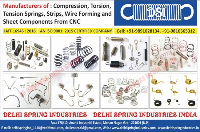 Automotive Springs, Compression Springs, Torsion Springs, Tension Springs, Strips, Conical Springs, Helical Spring, Wire Formings, Sheet Components