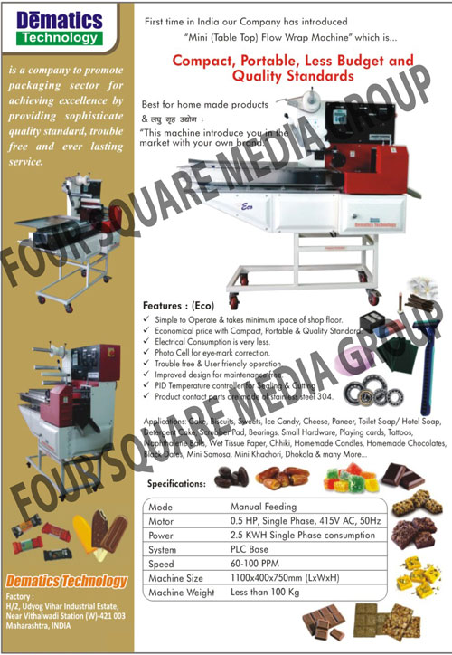 Table Top Flow Wrap Packaging Machine, Table Top Flow Wrap Packing Machine