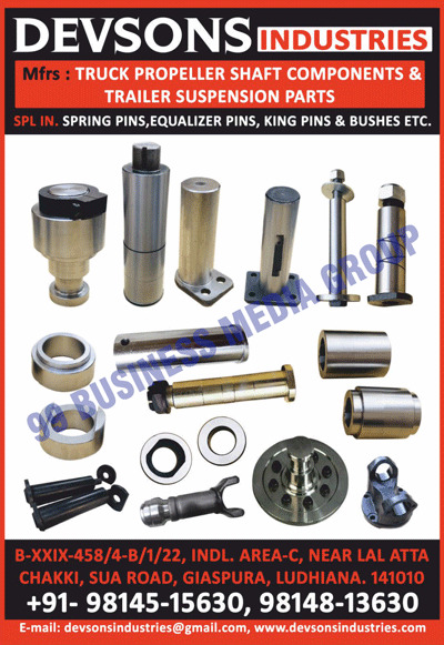 Automotive Spare Parts, Truck Propeller Shaft Components, Trailer Suspension Parts, Spring Pins, Equalizer Pins, King Pins, Bushes