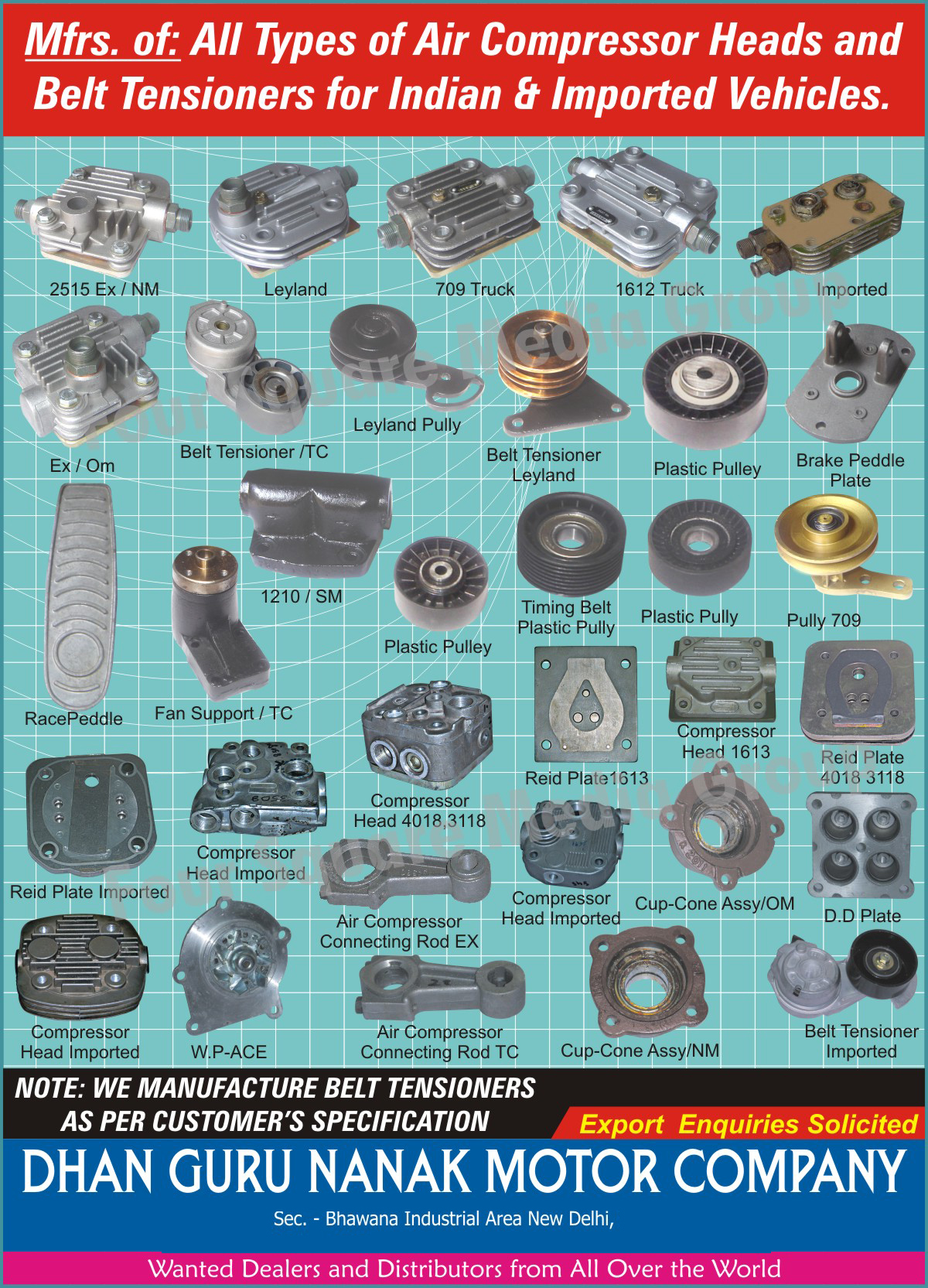 Automotive Air Compressor Heads, Automotive Belt Tensioners, Air Compressor Heads, Belt Tensioners