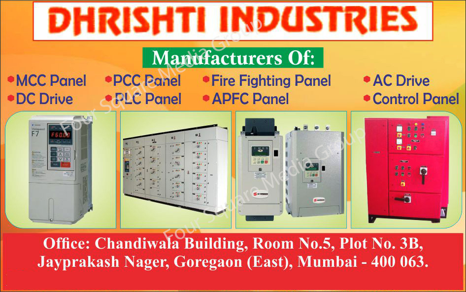 AC Drives, Electrical Control Panels, DC Drives, MCC Panels, PCC Panels, PLC Panels, Fire Fighting panels, APFC Panels