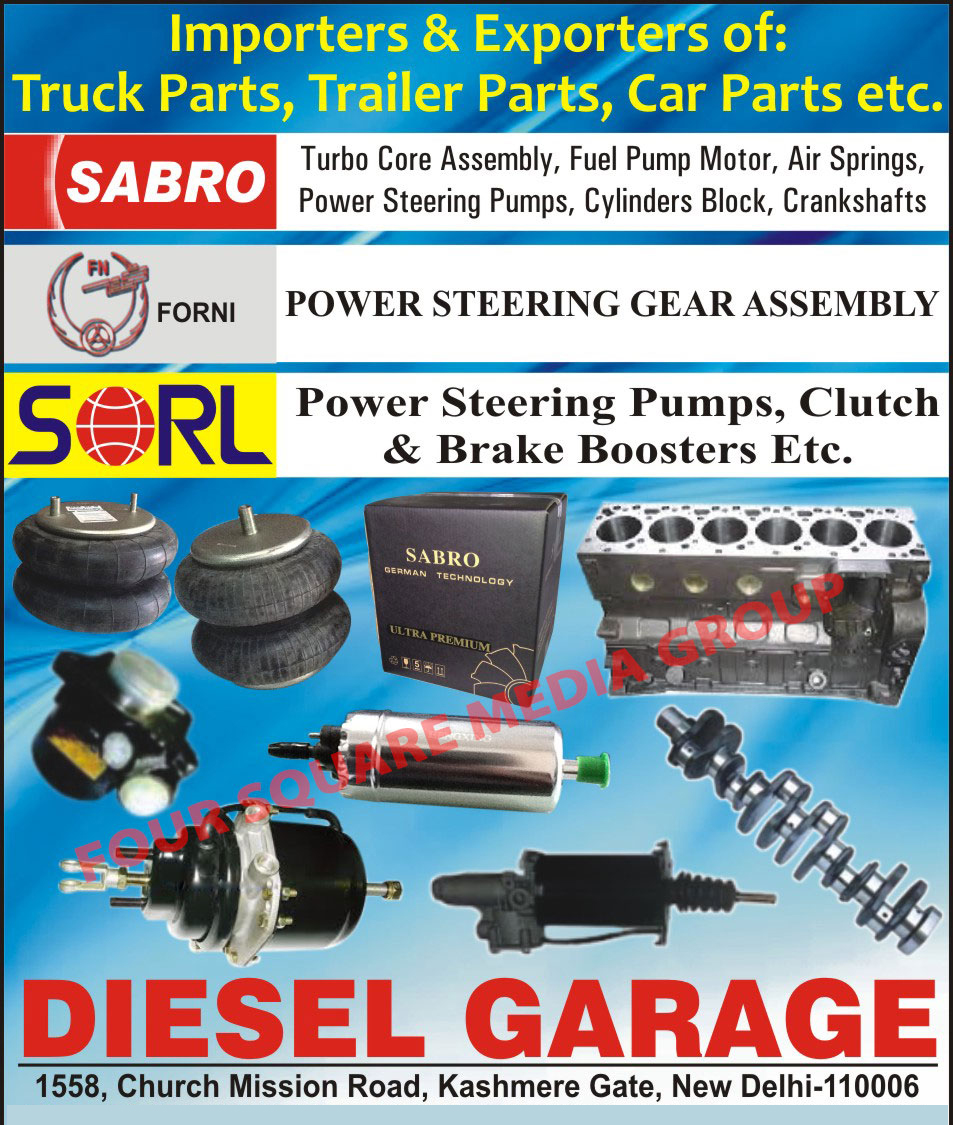 Truck Parts, Trailor Parts, Automotive Spare Parts, Car Spare Parts, Power Steering Gear Assembly, Power Steering Pumps, Clutch, Brake Boosters, Turbo Core Assembly, Fuel Pump Assembly, Air Springs, Cylinders Blocks, Crankshafts