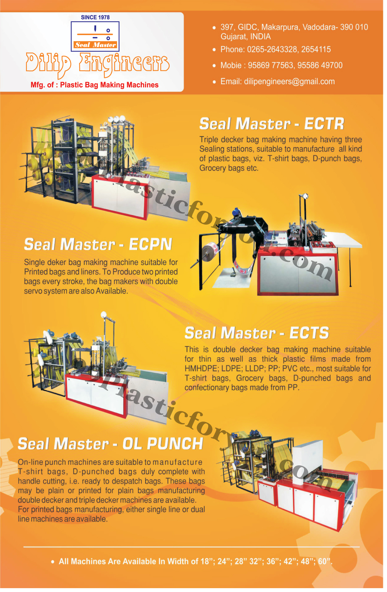 Plastic Bag Making Machines, Triple Decker Bag Making Machines, Single Decker Bag Making Machines, Double Decker bag Making Machines, Online Punch Machine