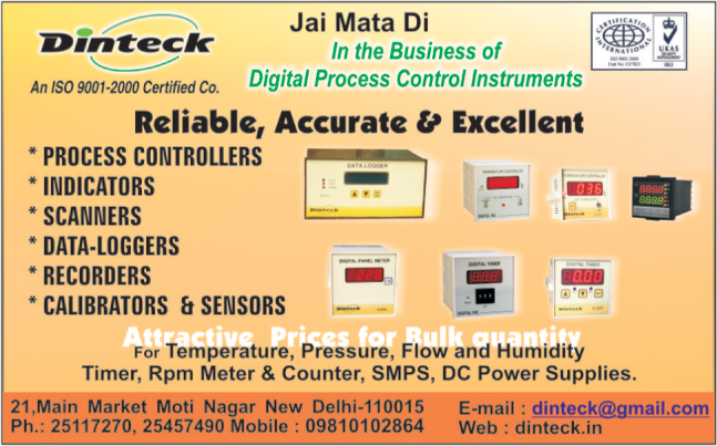 Digital Process Control Instruments, Process Controllers, Indicators, Scanners, Data Loggers, Recorders, Calibrators, Sensors, Temperature Timers, Pressure Timers, Flow Timers, Humidity Timers, RPM Meters, RPM Counters, SMPS, DC Power Supply