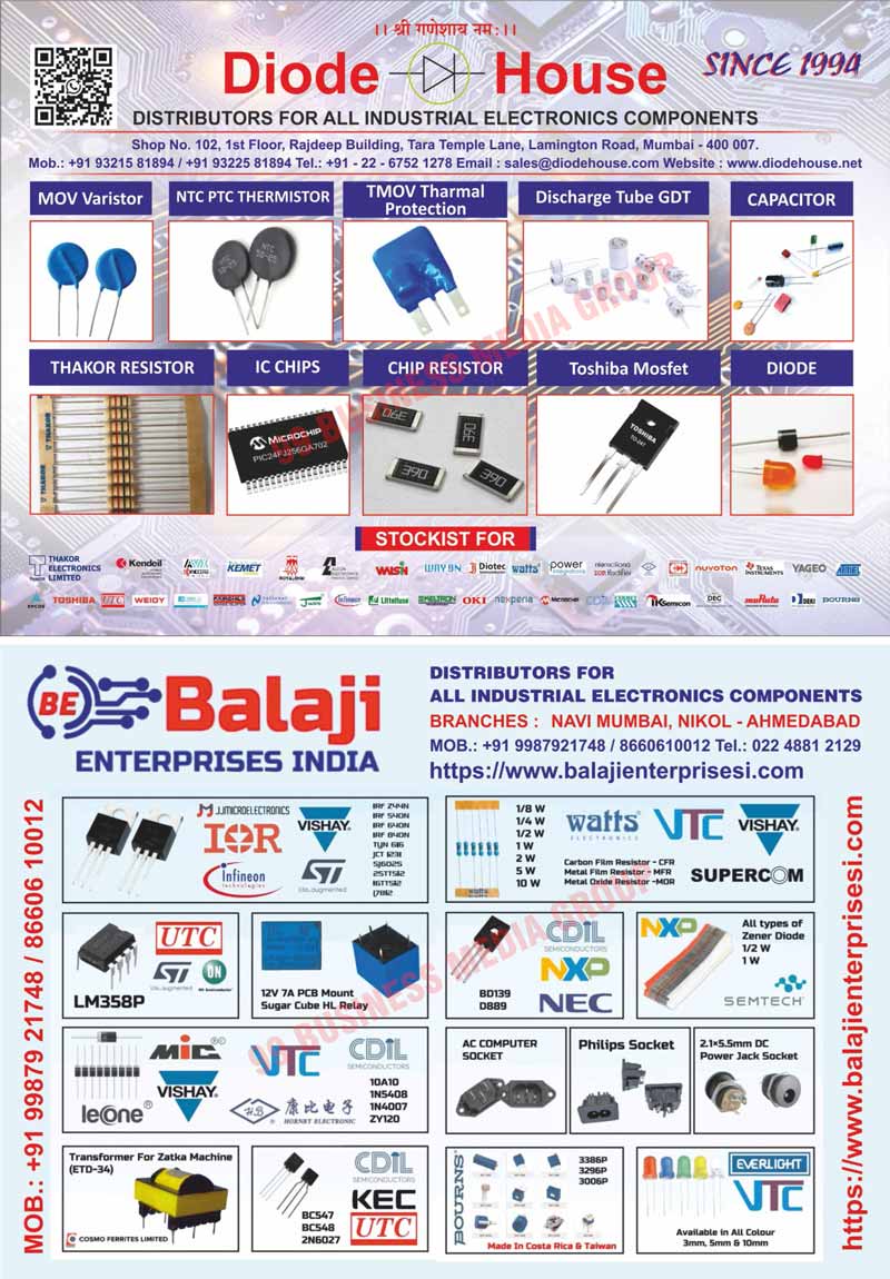 Industrial Electronic Components, MOV Varistors, NTC PTC Thermistors, TMOV Thermal Protections, Discharge Tube GDT, Capacitors, Resistors, IC Chips, Chip Resistors, Mosfets, Diodes, Carbon Film Resistors, Metal Film Resistors, Metal Oxide Resistors, PCB Mounts, Sugar Cube HL Relays, Zener Diodes, Semiconductors, AC Computer Sockets, Sockets, Power Jack Sockets, Zatka Machine Transformers