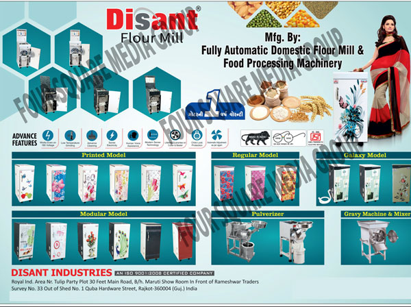 Domestic Flour Mills, Food Processing Machines, Gravy Machines, Gravy Mixers, Pulverizers