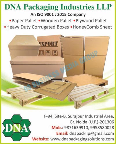 Paper Pallets, Wooden Pallets, Plywood Pallets, Heavy Duty Corrugated Boxes, Honey Comb Sheets