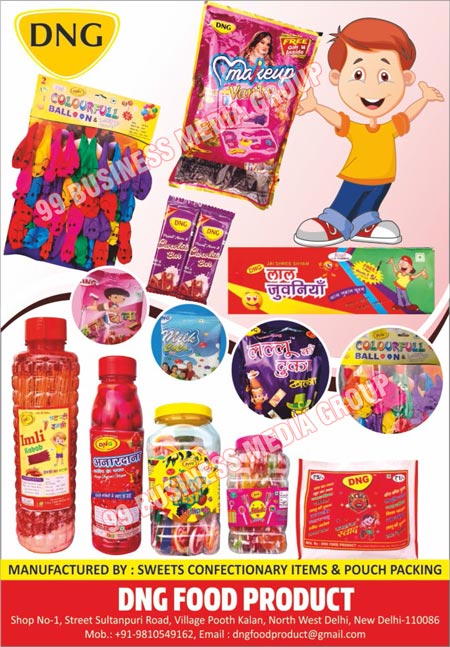 Sweet Confectionary Items, Pouch Packings