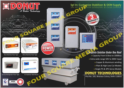 Main Line Automatic Voltage Stabilizer, Digital Automatic Voltage Stabilizer, Servo Automatic Voltage Stabilizer, Micro Controlled Based Digital Control Transformer, Micro Controlled Based Digital Control Card,Voltage Stabilizers, Air Condition, Refrigerator, Toroidal Transformer, Digital Control Card, Main Line Automatic Voltage Stabilizer