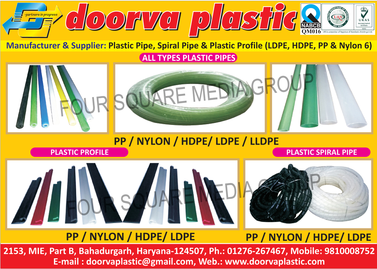 PP Plastic Pipes, Nylon Plastic Pipes, HDPE Plastic Pipes, LDPE Plastic Pipes, LLDPE Plastic Pipes, PP Plastic Profiles, Nylon Plastic Profiles, HDPE Plastic Profiles, LDPE Plastic Profiles, PP Plastic Spiral Pipes, Nylon Plastic Spiral Pipes, HDPE Plastic Spiral Pipes, LDPE Plastic Spiral Pipes