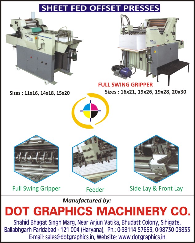 Sheet Fed Offset Press, Sheet Fed Offset Printing Machine With Full Swing Gripper