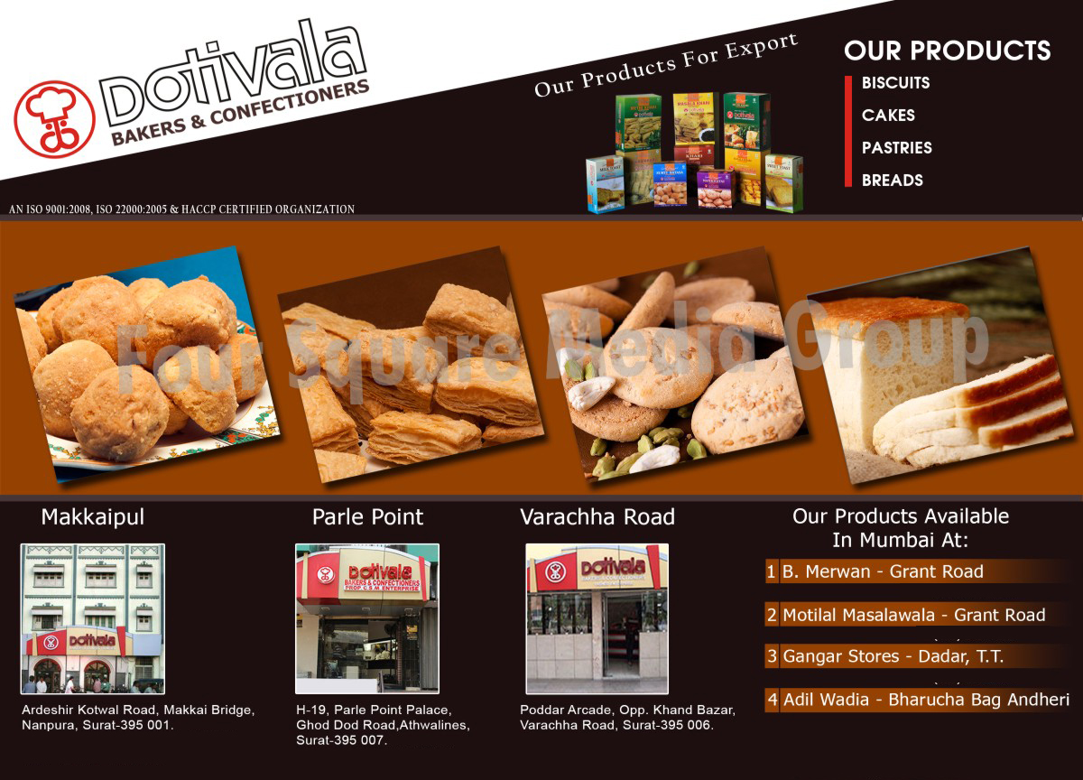 Bakery Products, Biscuits, Cakes, Pastries, Breads