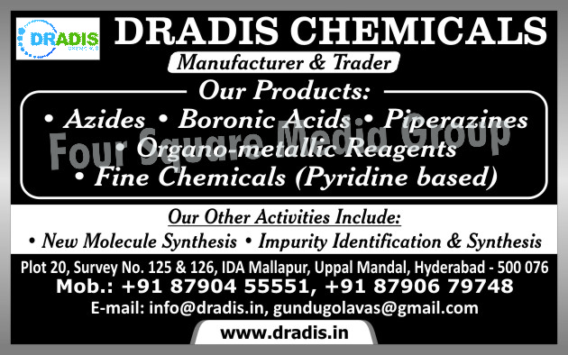 Azides, Boromic Acids, Piperazines, Pyridine Based Fine Chemicals, Organo Metallic Reagents, Molecule Synthesis, Impurity Identification, Impurity Synthesis