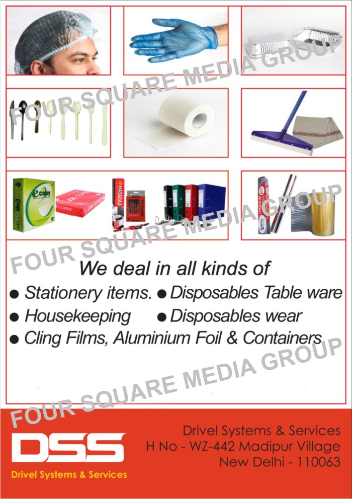 Stationery Items, Disposables Tablewares, Disposables Table Wares, Housekeeping Items, Disposable Wears, Cling Films, Aluminium Foils, Aluminium Containers